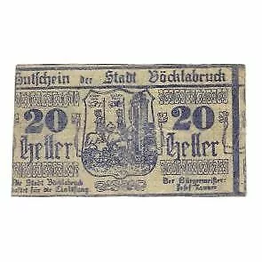 [#324002] Banknote, Austria, Vöcklabruck O.Ö. Stadt, 20 Heller, Texte, 1919, 191