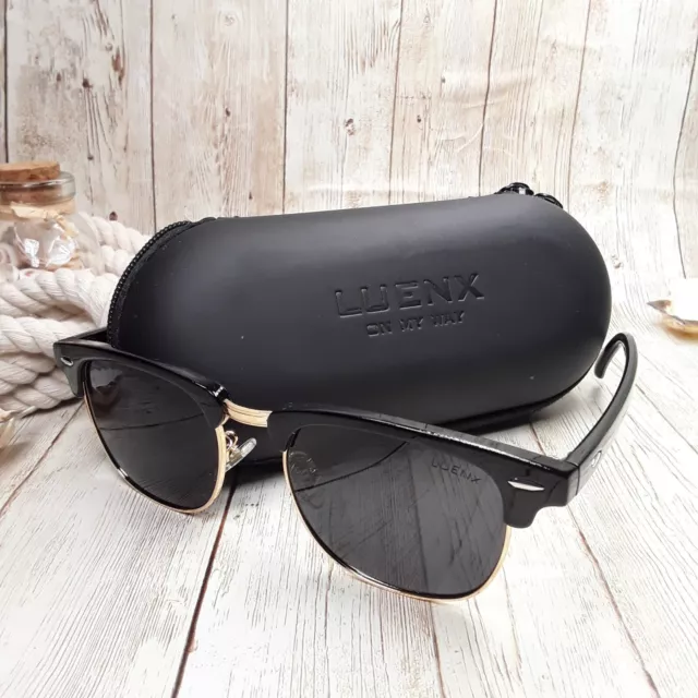 Luenx Unisex Black Polarized Sunglasses w/ Case -  2509 On My Way 51-13-135