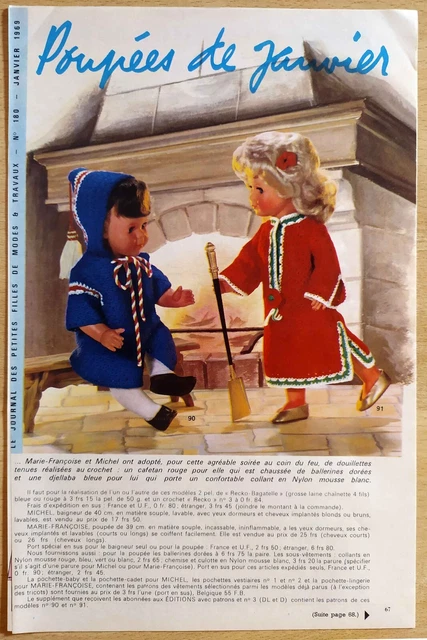 Page De Magazine Modes Et Travaux - Janvier 1977, Thème Poupées Marie-Françoise Et Michel, Occasion