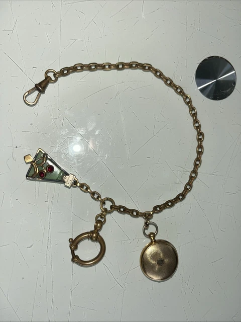 Ancienne Chaîne De Montre à Gousset Avec Clés – Chatelaine Vintage – Bronze Antique