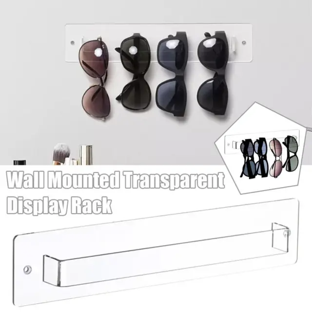 Modern Wall Mounted Clear Acrylic Sunglasses Hanger Rack Eyewear Display Hold ☆~