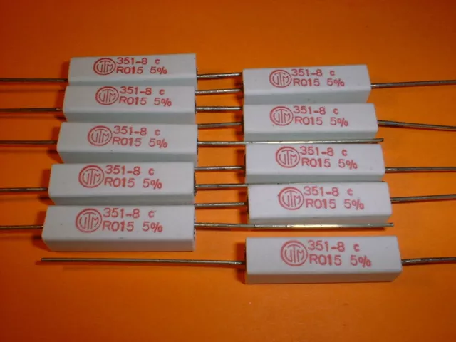 10x 0,015 Ohm / 5 Watt / 5% Widerstand induktionsarm