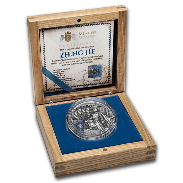2020 Niue 2 oz Antique Silver Famous Explorers: Zheng He