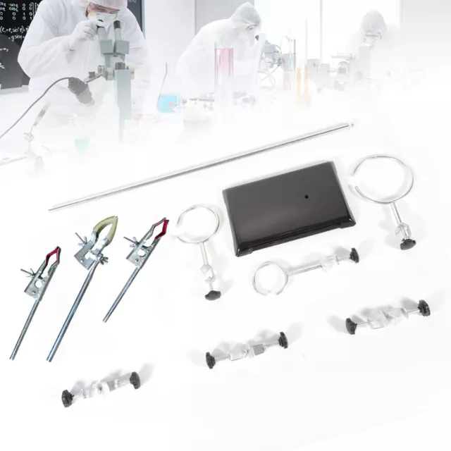 Iron Laboratory Standard Stand Chemistry Lab Supplies Support Sets &Clips  US