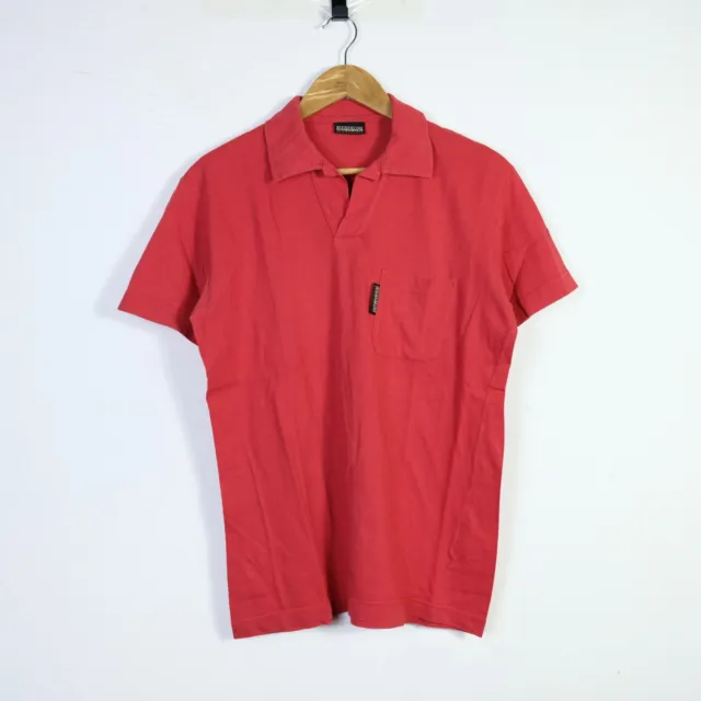 Polo NAPAPIJRI Taglia XS Uomo Cotone Rossa Manica Corta Man T-shirt Logo Casual