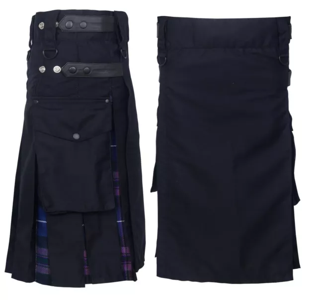 Uomo Hybrid Cinghie IN Pelle, Cotone & Tartan Utilità Kilt - Pride Di Scozia