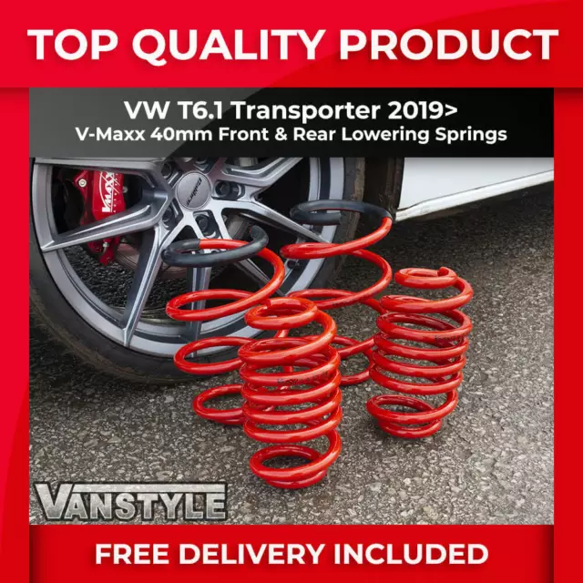 Fits Vw T6.1 Transporter 2019> V-Maxx 40Mm Sports Lowering Coil Springs Set Kit