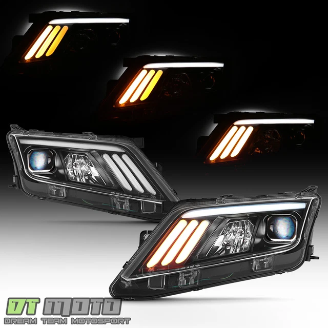 NEW Black 2010-2012 Ford Fusion LED [SEQUENTIAL Signal] DRL Projector Headlights