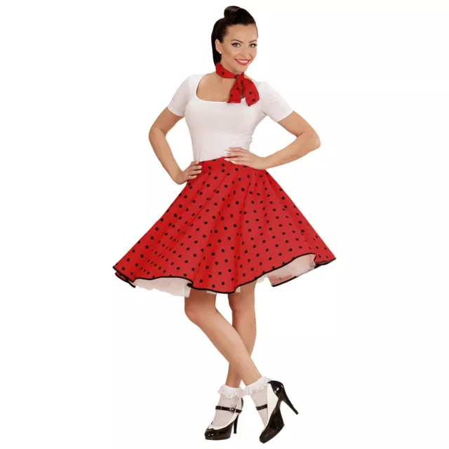 60er Jahre Petticoat rot Rockabilly Rock mit Halstuch Polkarock Fifties Kostüm