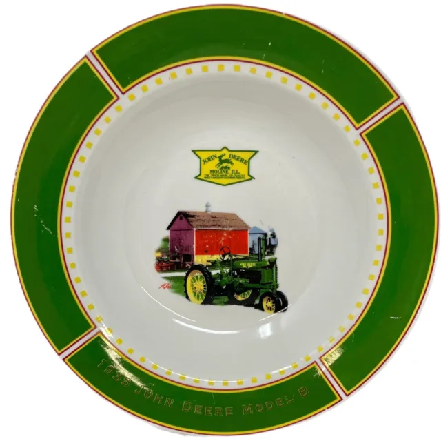 John Deere Dishes Set 2 Bowls 9" 1935 Model B Tractor Soup Salad Gibson Replace