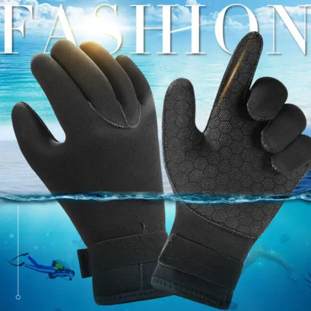 Diving Surfing Gloves Wetsuit Gloves Thermal Anti Slip Neoprene BLACK.