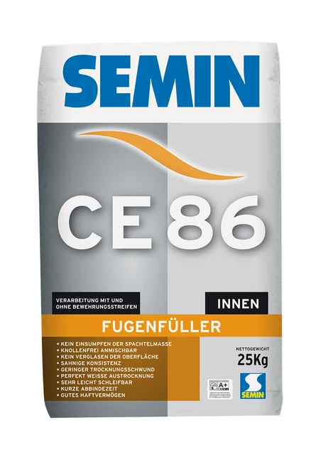 Semin CE 86 Fugenfüller 25 KG Fugenspachtel Trockenbau Spachtel Gips Spachtel