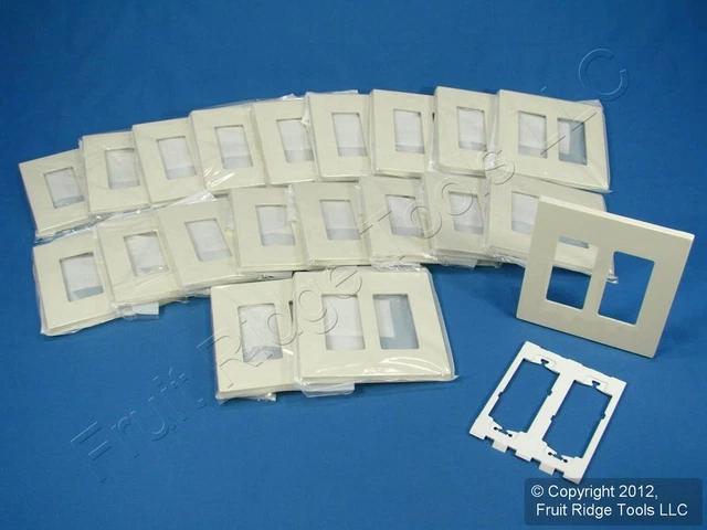 20 Leviton Almond 2-Gang Midway Decora Screwless Wallplates GFCI Covers SJ262-SA