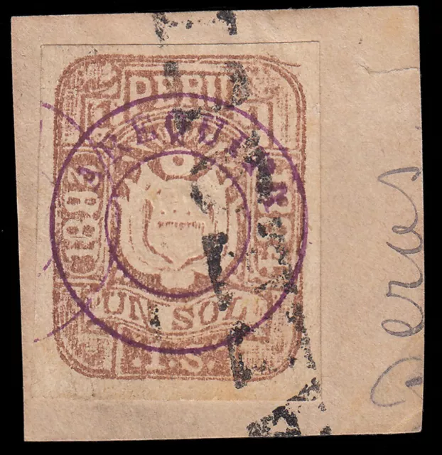 Peru Arequipa 10a 1883-84 Wappen IN Relief Gebraucht