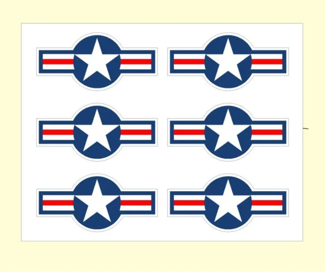 6 x Sticker Aufkleber US AIR FORCE Star US United States 6 cm Nr. 7817