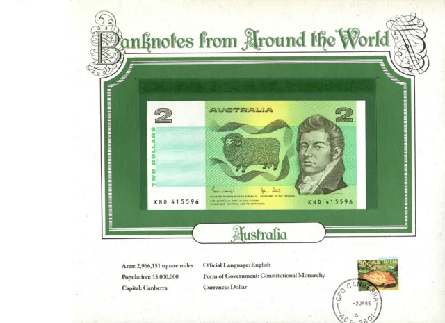 World Banknotes Australia 2 Dollar 1983 P-43d Johnston/Stone UNC KND 415596
