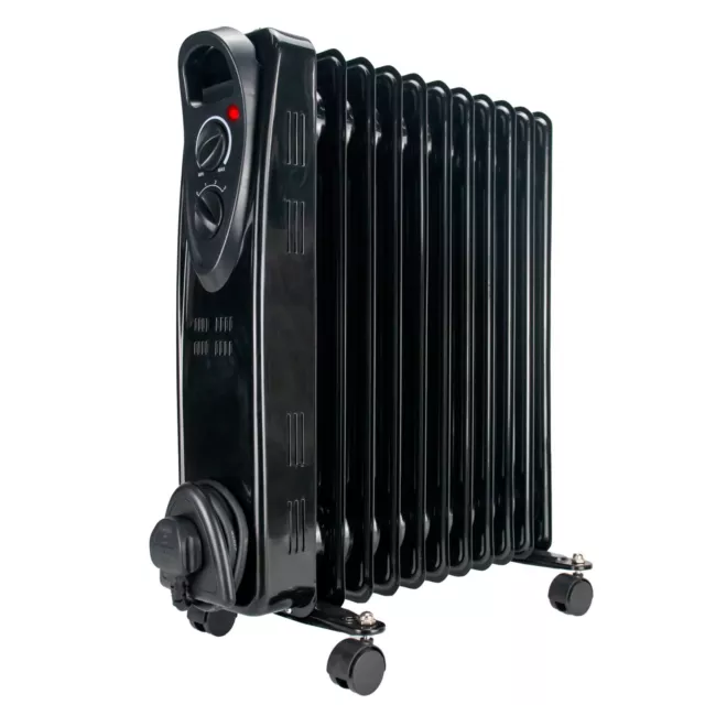 OIL FILLED RADIATOR Heater BLACK Portable Electric Oil Heater