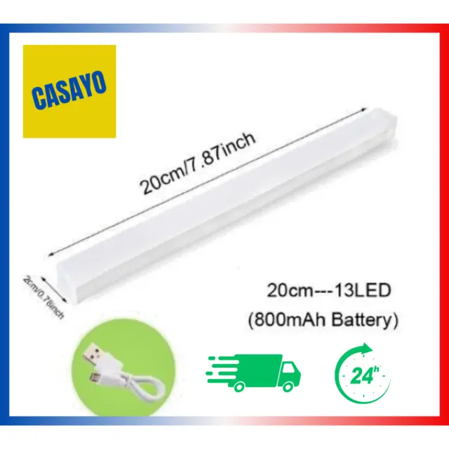 Veilleuse LED Sans Fil avec Détecteur de Mouvement Rechargeable USB 20 cm