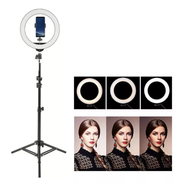 Anello Luminoso Led Luce Selfie Video Treppiedi Cerchio Trucco Cellulare 26Cm