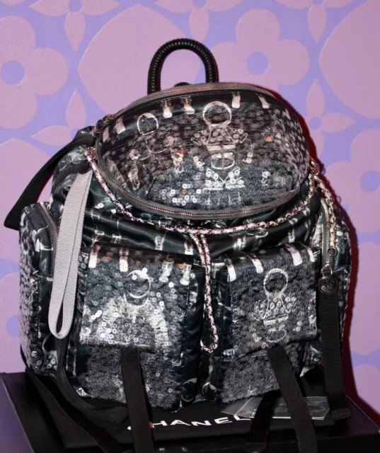 CHANEL ASTRONAUT ESSENTIALS Sequins Backpack Waist Bag Wristlet Set Limited  RARE $7,850.00 - PicClick