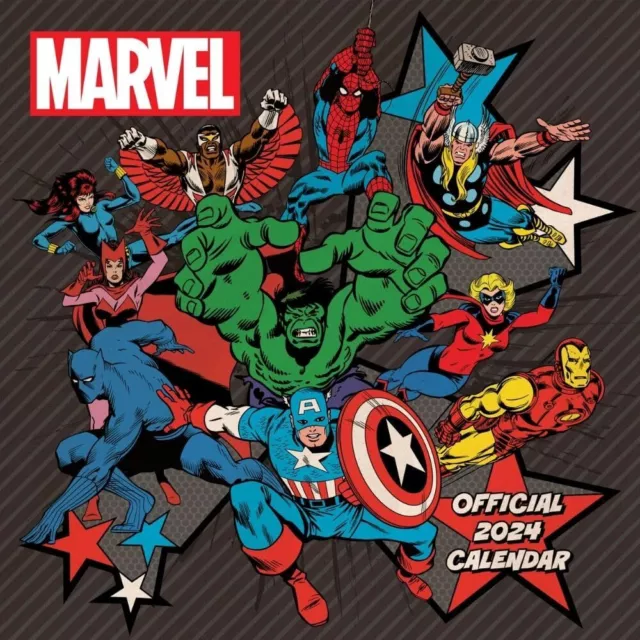 MARVEL COMICS 2025 Calendario,Mes para Ver Cuadrado Calendario de Pared