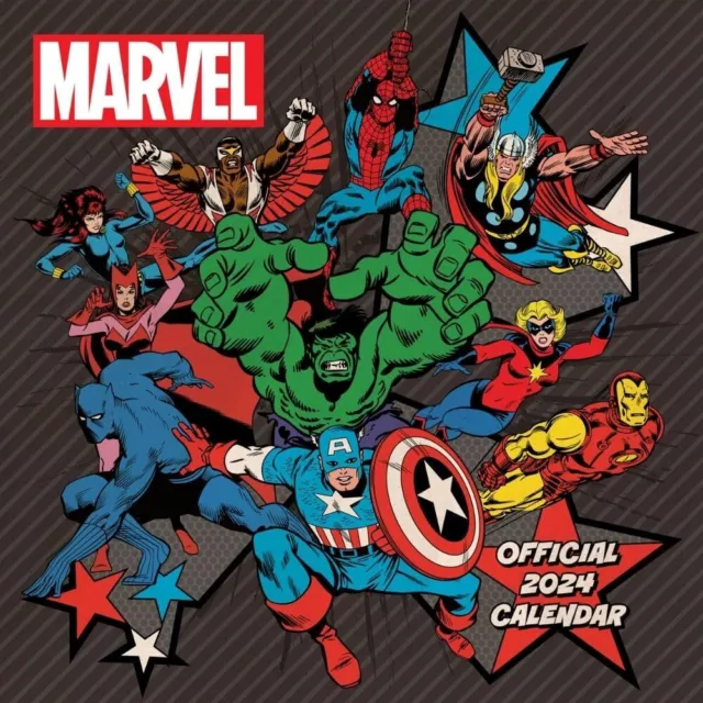Marvel Comics 2024 Kalender, Monat Bis View Quadratisch Wand Offiziell Produkt