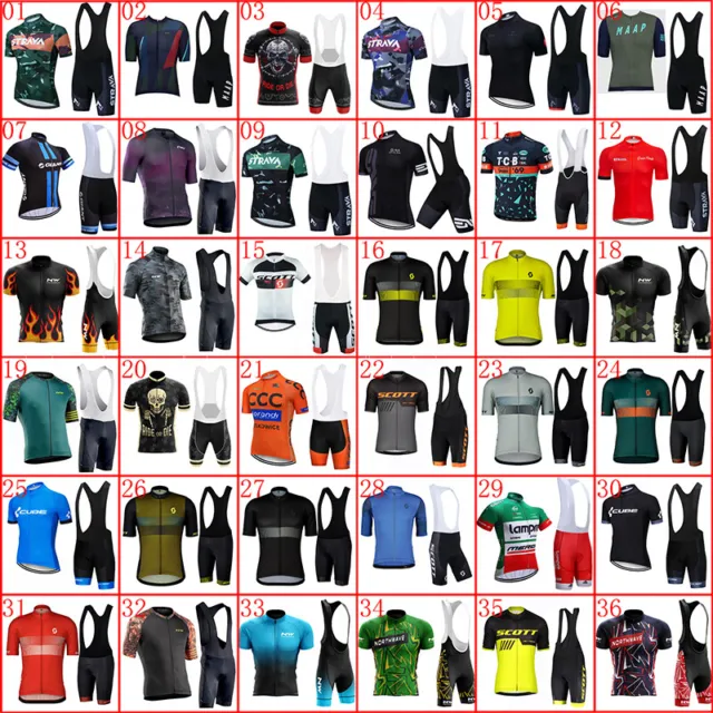 2024 Summer Mens Team Cycling Jerseys Cycling Short Sleeve Jersey Bib Shorts Set