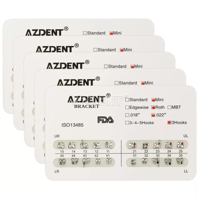 AZDENT Dental Orthodontic Metal Brackets Braces/Super Elastic Niti Arch Wires