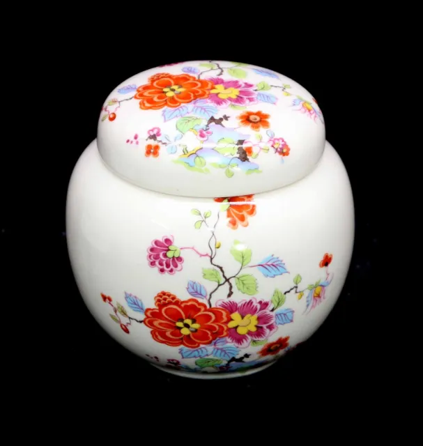 Vintage pretty Sadler England oriental floral lidded ginger jar urn