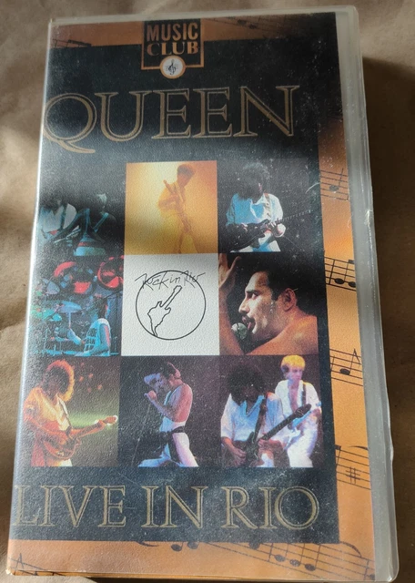 QUEEN LIVE In Rio 1985 Vhs Freddie Mercury Brian May John Deacon Roger ...