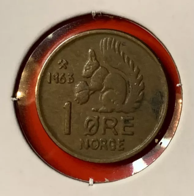 Norway 1 Ore 1963 Squirrel Animal Coin
