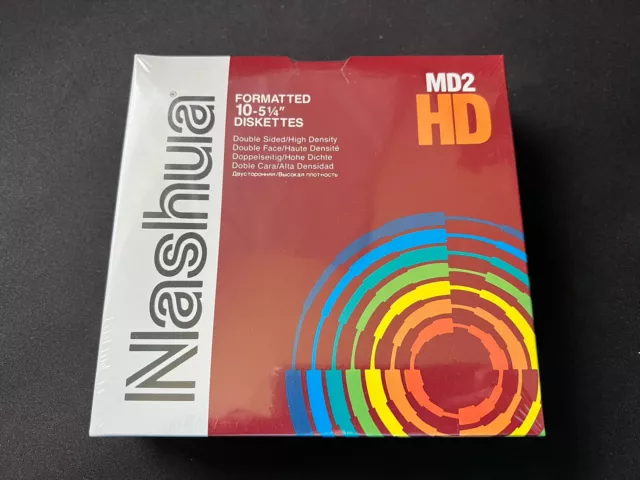 Nashua MD2-HD Double-Sided/High Density Floppy Disks 5.25 zoll NEU OVP 10 pack