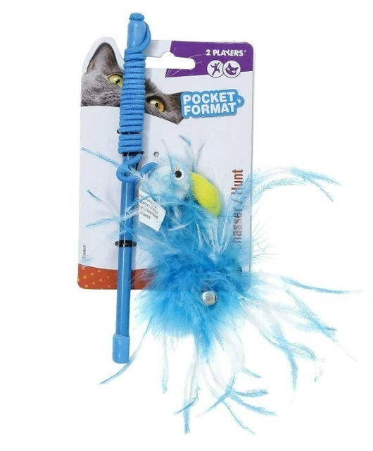 Chat Canne à Pêche Flamand Rose Jeu Ludique Jouet Interactif chaton petit Gros
