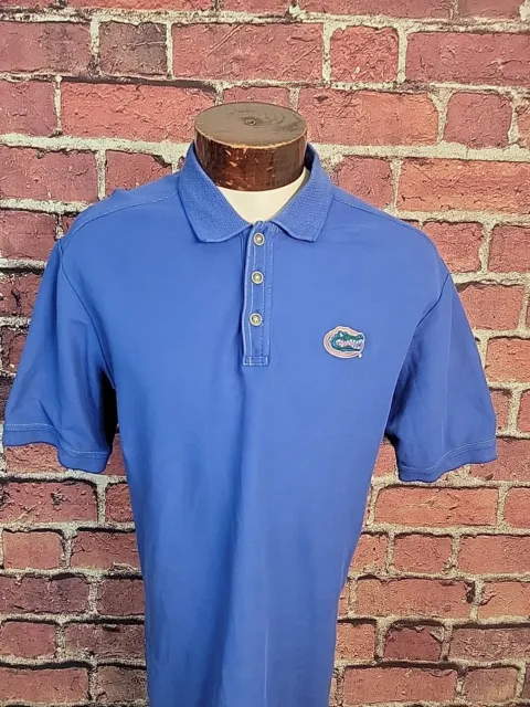 Tommy Bahama Mens L Blue Orange Florida Gators Short Sleeve Golf Polo Shirt ⛳🏈