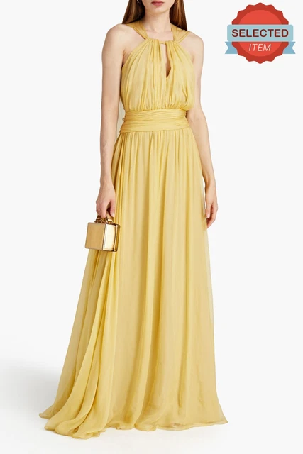 RRP €3090 ZUHAIR MURAD Cappuccetto Chiffon Taglia M Buco Arrugginato Made in Italy