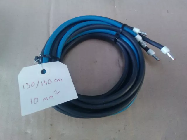 4 x 130cm : fils / câble d'alimentation HO7-VK 10 mm² 10mm2 souple + embouts