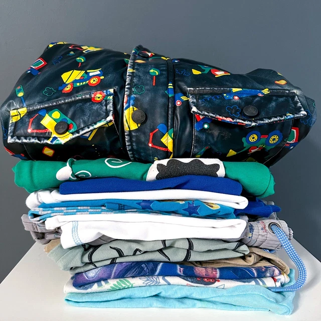 13 Piece Boys Clothes Clothing Bundle Coat Jumper Tops Trousers Shorts 3-4 years