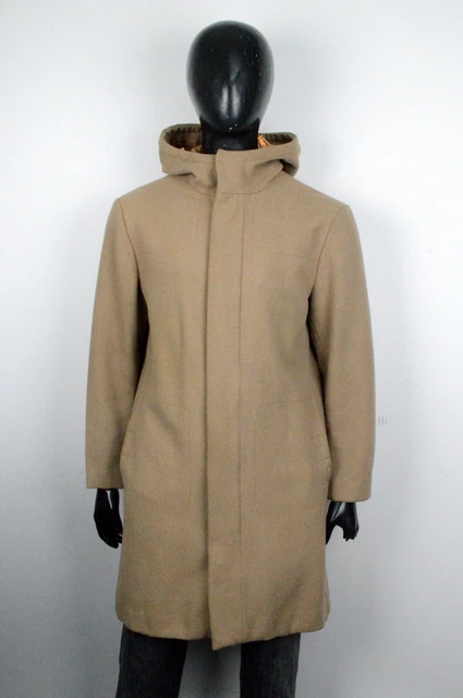 Cappotto Calvin Klein Uomo Taglia XL Parka Beige Giubbotto Giacca Lana Jacket