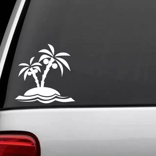 Palm Trees Vacation Beach Coconut Ocean Window Decal Sticker Car Truck Suv Van