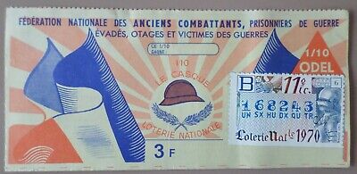 Billet de loterie nationale 1971 9e tr A Les Gueules Cassées 1/10 Pont Alexandre 
