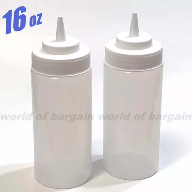 2 Squeeze Bottles Food Condiments Container Mayo Catsup Mustard Dispenser NO BPA