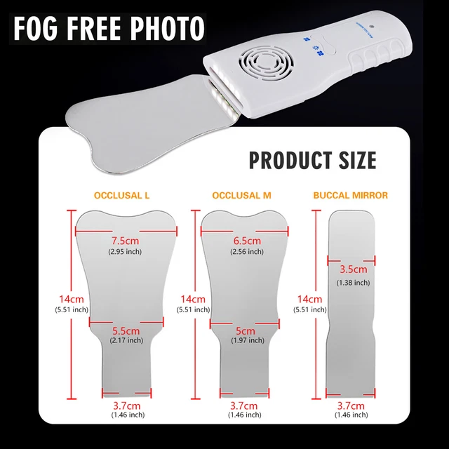 Dental Occlusal Mirror Fog Free LED Intra Oral Photo Mirror Reflector