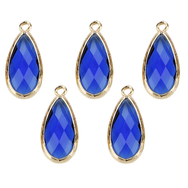 5 Stück Kristallglas Strass Anhänger Charms DIY Schmuck