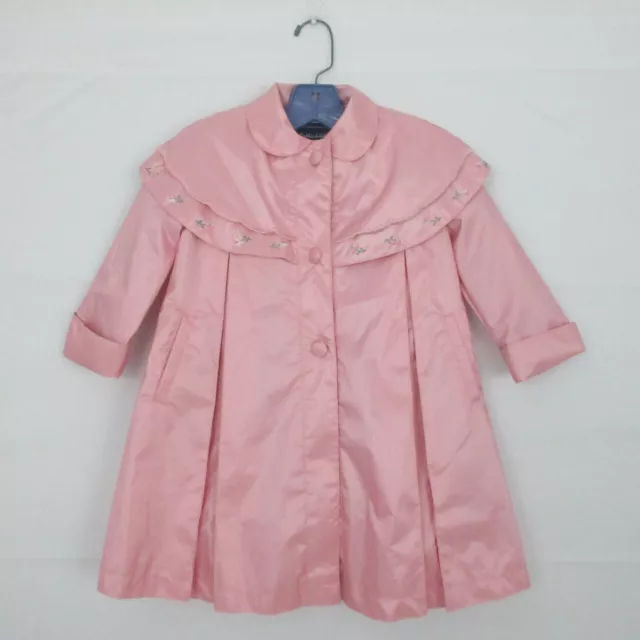 VINTAGE ROTHSCHILD 3T Trench Coat Girls Pink Button Down pleated jacket ...