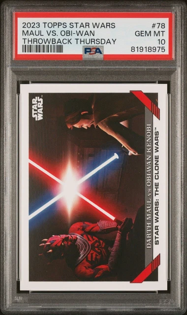 2023 TOPPS TBT THROWBACK THURSDAY STAR WARS CARD 78 - MAUL vs. KENOBI PSA 10 GEM