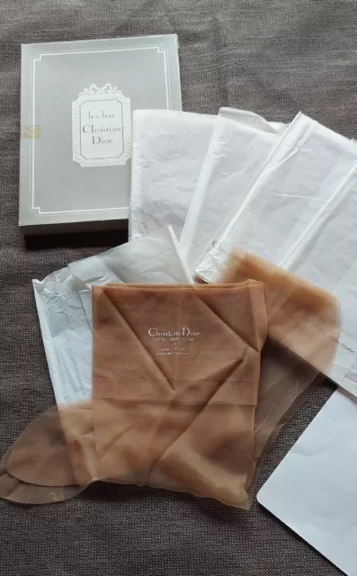 Christian Dior Vintage Christella 9. Haut Couture 5 paia calze di nylon 60 anni