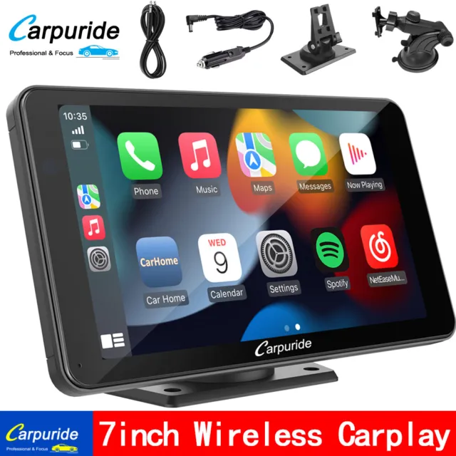 Carpuride 7" Tragbarer Autoradio Wireless Apple Carplay Android Auto Touchscreen