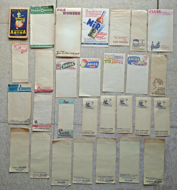 lot ancienne feuille de bloc publicitaire vieux papier