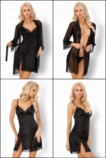 LIVCO CORSETTI Mirabella Lussuoso Abito in raso, Camicia e Set Corde a G abbinate