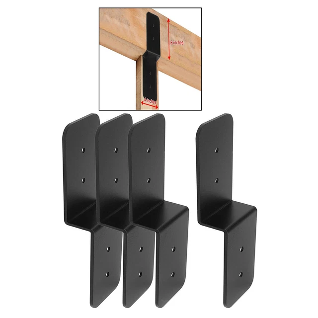 Supports De Poteau 4x4 Acier Noir - Plaque D'ancrage Pour Pont Ou Terrasse - Lot De 2